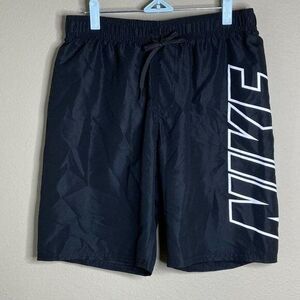 Nike NESS9508-001 9” Volley Swim Trunks Board Shorts Black Mens SZ L